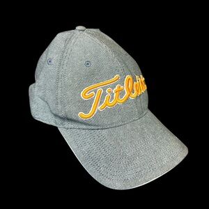 Titleist Gray Blue Embroidered Orange Logo Golf Hat |Adjustable Slide Buckle OS